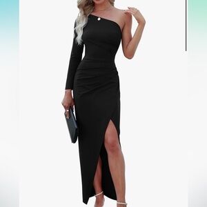 NWOT Sarin Mathews Black One-Shoulder Dress Nye